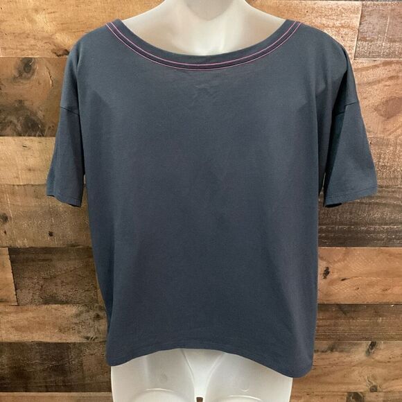 Vans Tee Shirt  Round Scoop Neck Short Sleeves Bluish Grey Pink Vans Logo XS - Picture 8 of 9